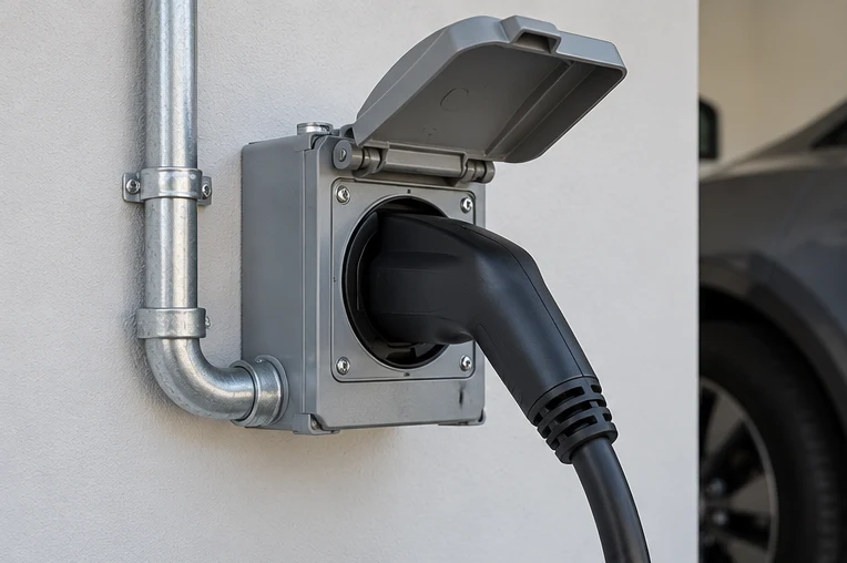 Dedicated equipment receptacle and metal conduit
